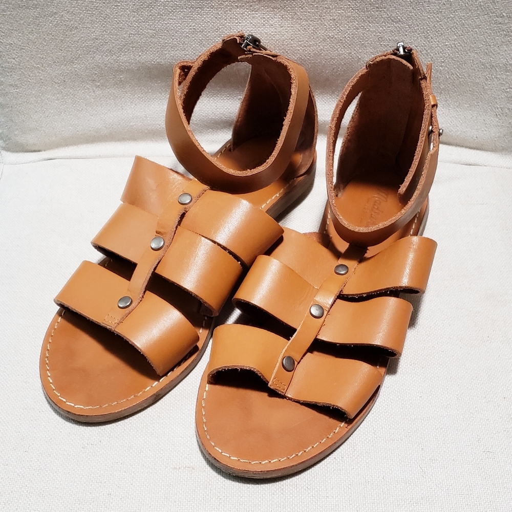Madewell Brown Leather Ankle Strap Sandals